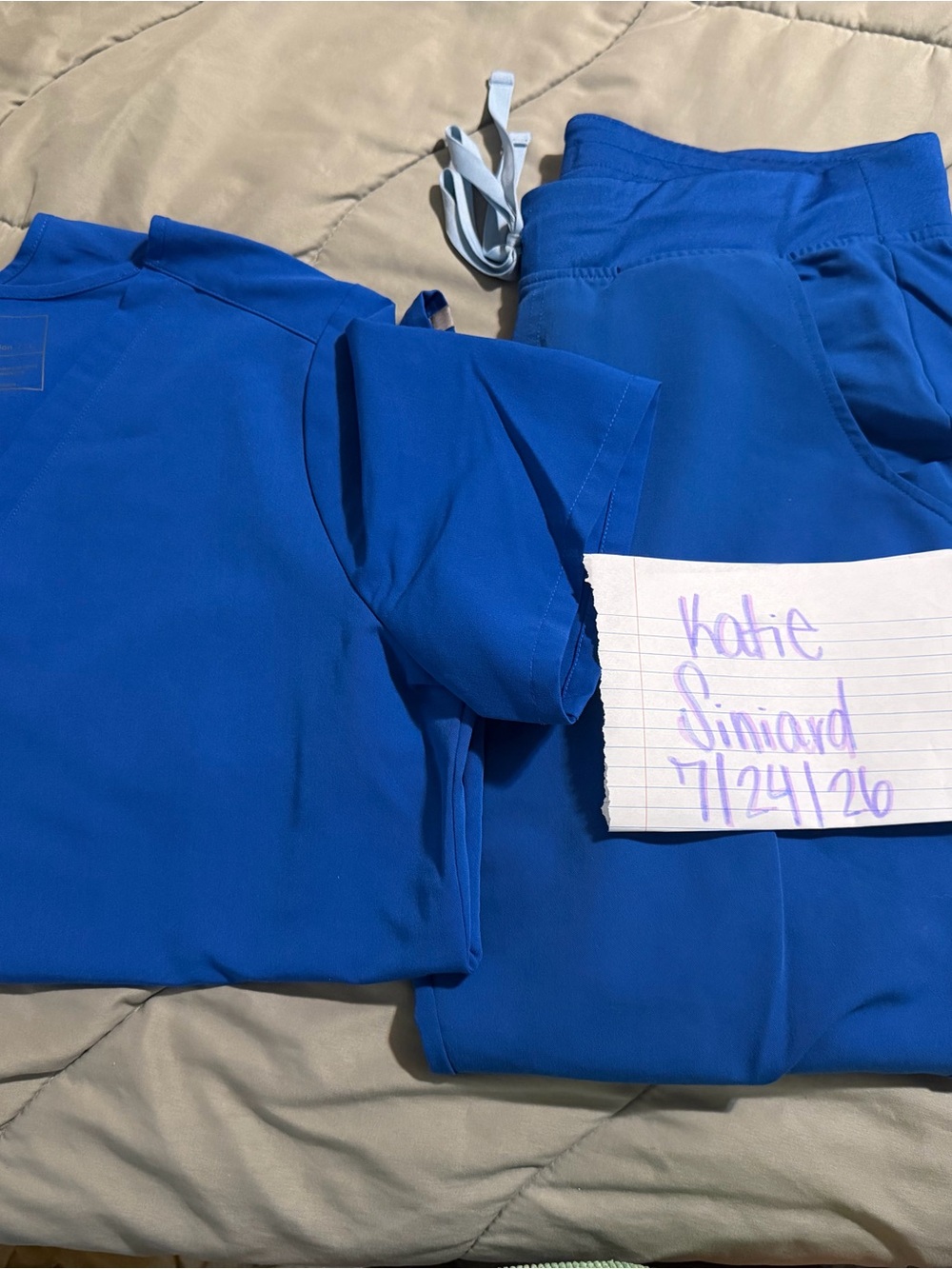 Royal Blue Scrub Set - Top & Pants petite large